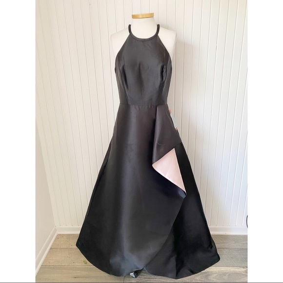 Carmen Marc Valvo Dresses & Skirts - NWT Carmen Marc Valvo Infusion Black Light Blush Pink Long Gown Dress Size 8